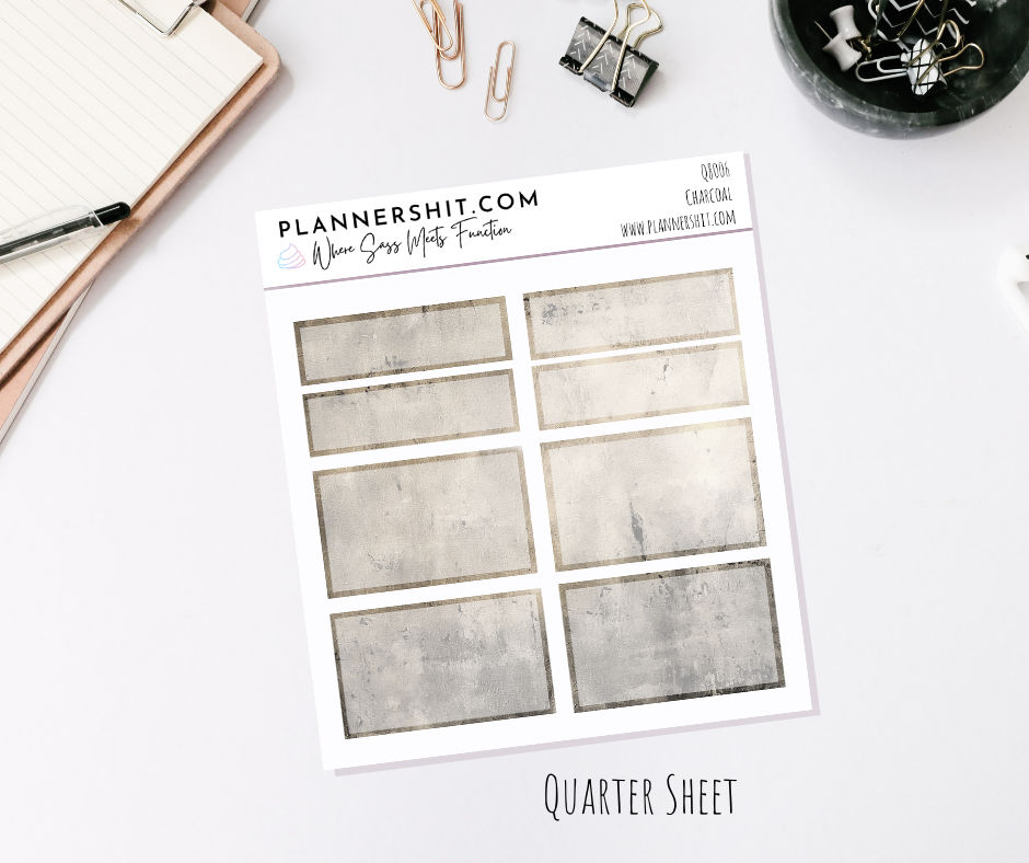 Functional Quarter Sheet - Boxes - Charcoal