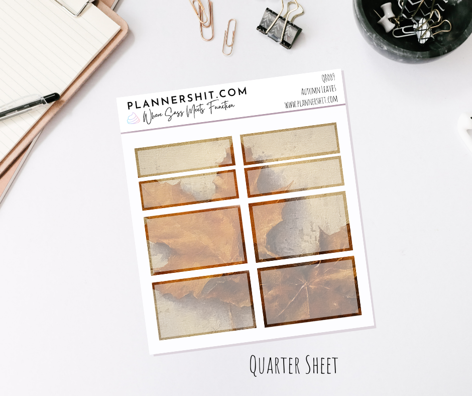 Functional Quarter Sheet - Boxes - Autumn Leaves