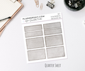 Functional Quarter Sheet - Boxes - Vintage Handwriting