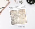 Functional Quarter Sheet - Boxes - Script Grunge