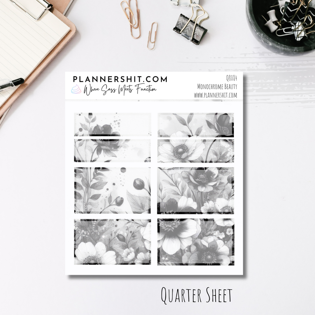 Functional Quarter Sheet - Boxes - Monochrome Beauty