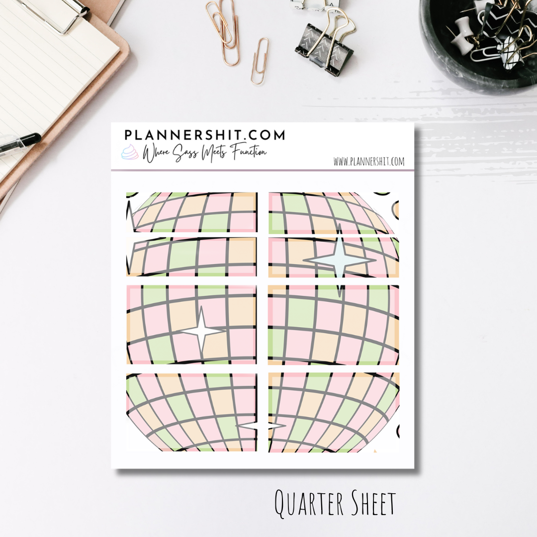 Functional Quarter Sheet - Boxes - Groovy New Year