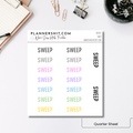 Script Stickers - Sweep