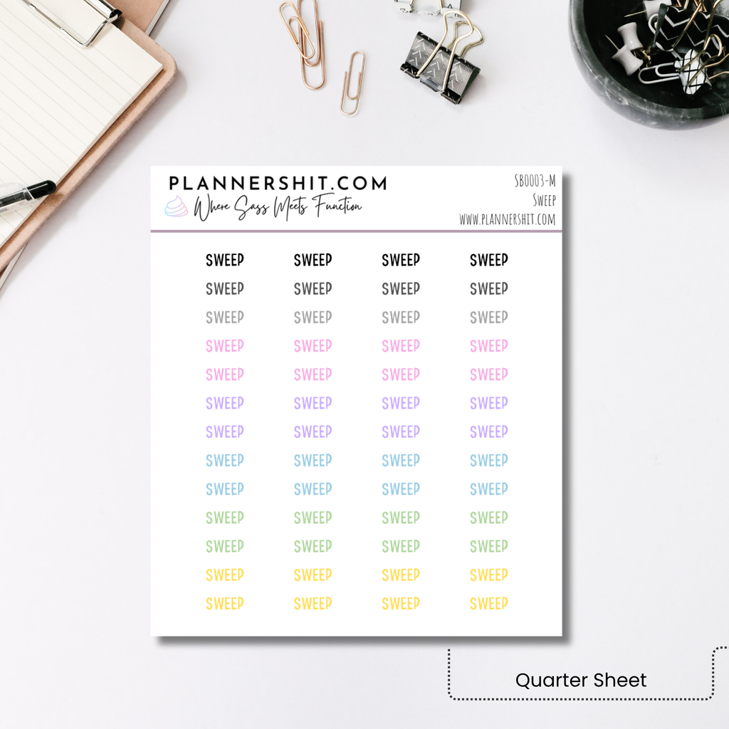 Script Stickers - Sweep