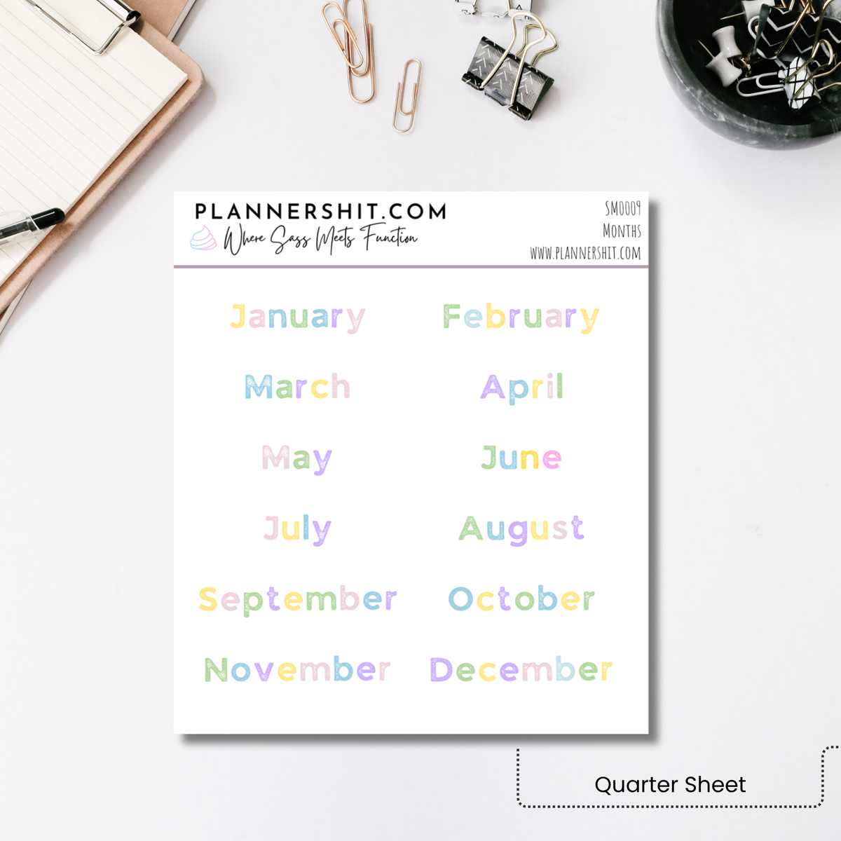Script Stickers - Monthly