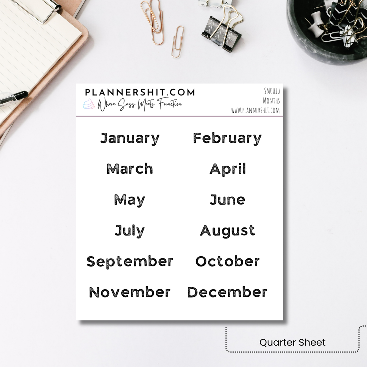 Script Stickers - Monthly