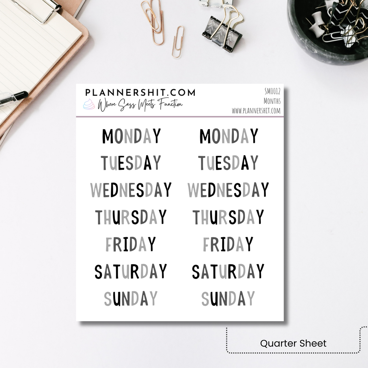 Script Stickers - Weekly