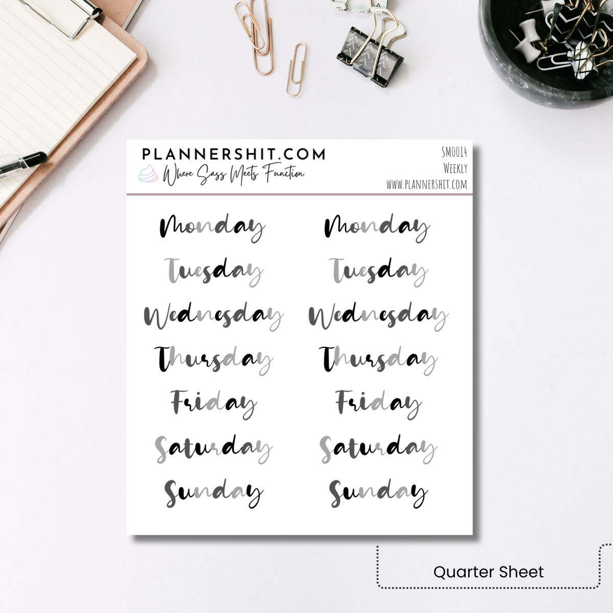Script Stickers - Weekly