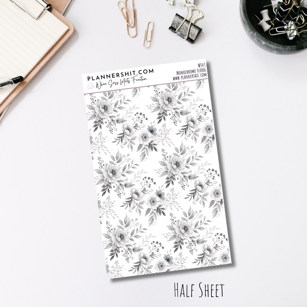 Washi Strips - Monochrome Floral
