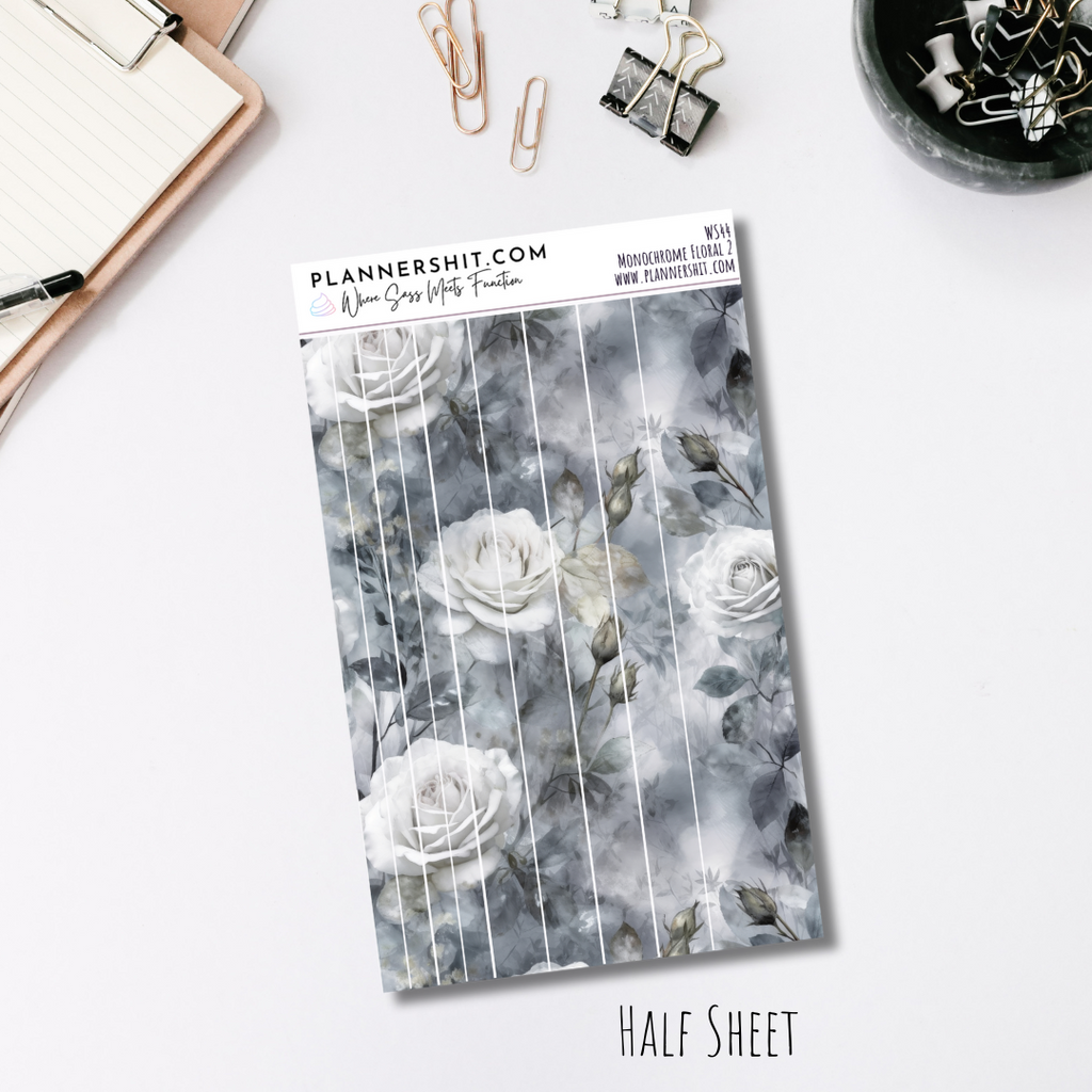 Washi Strips - Monochrome Floral 2