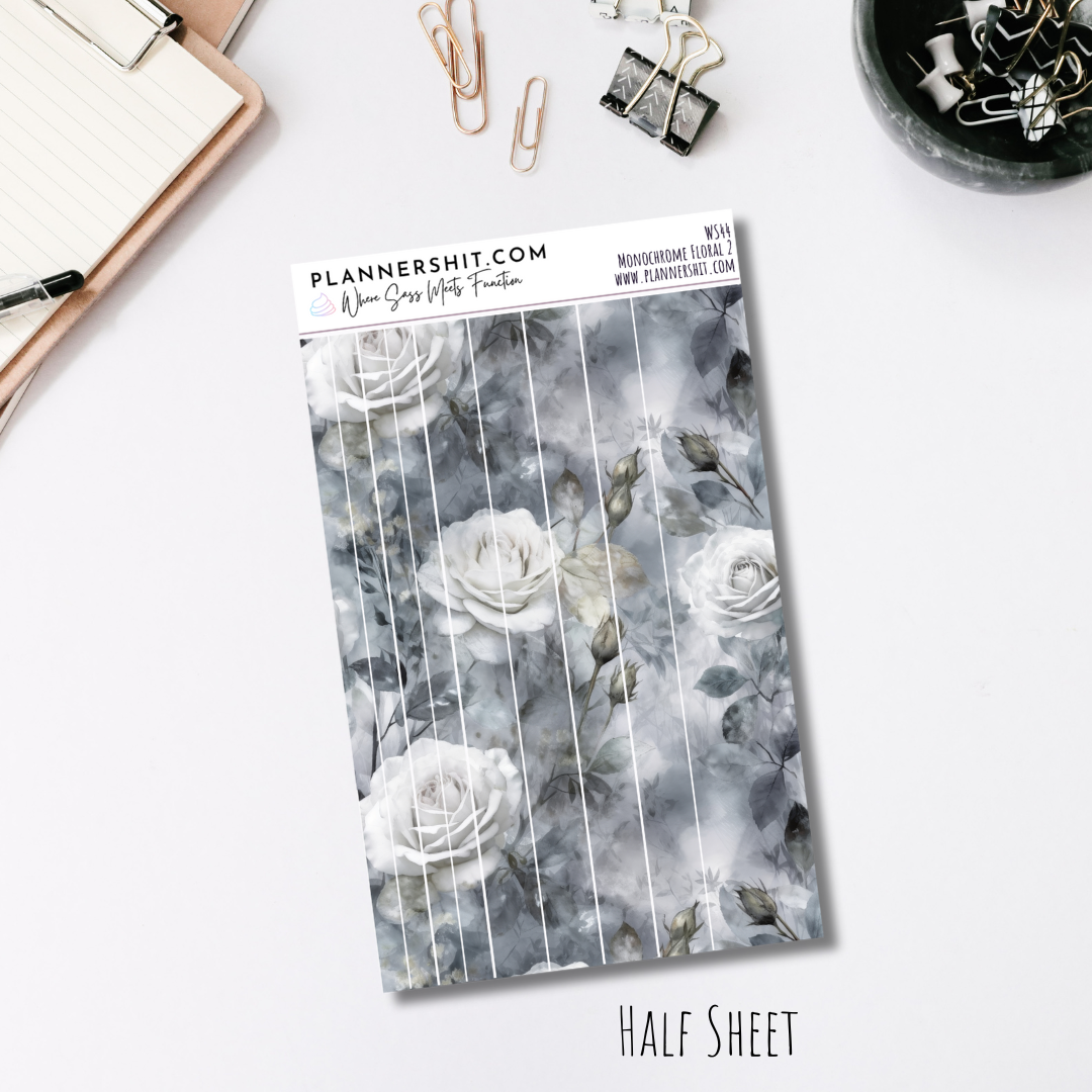 Washi Strips - Monochrome Floral 2