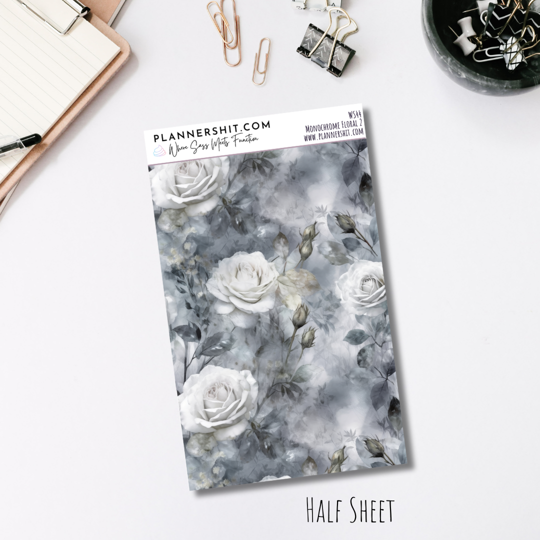 Washi Strips - Monochrome Floral 2