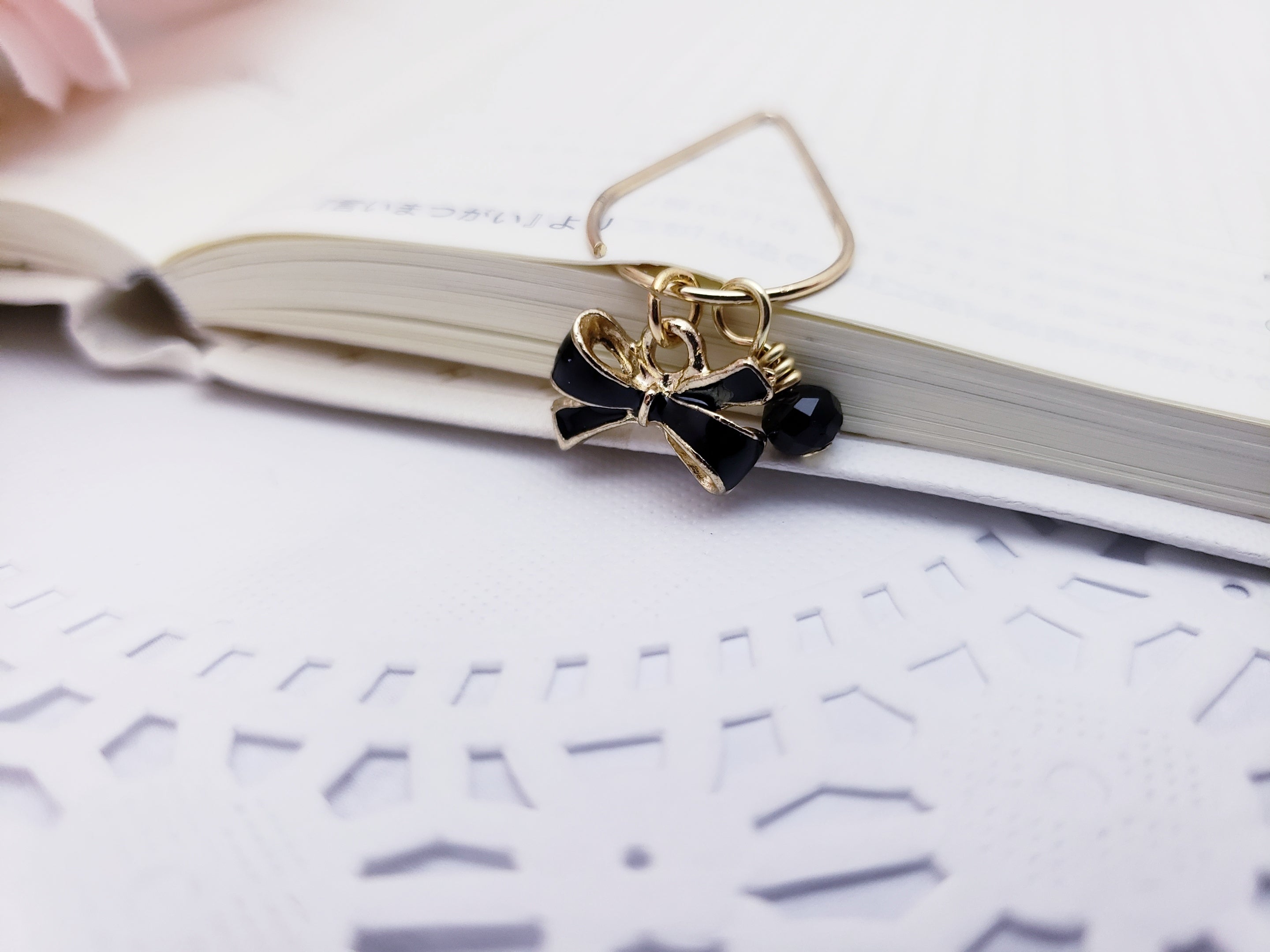 Charmed Paperclip - Black and Gold Bow