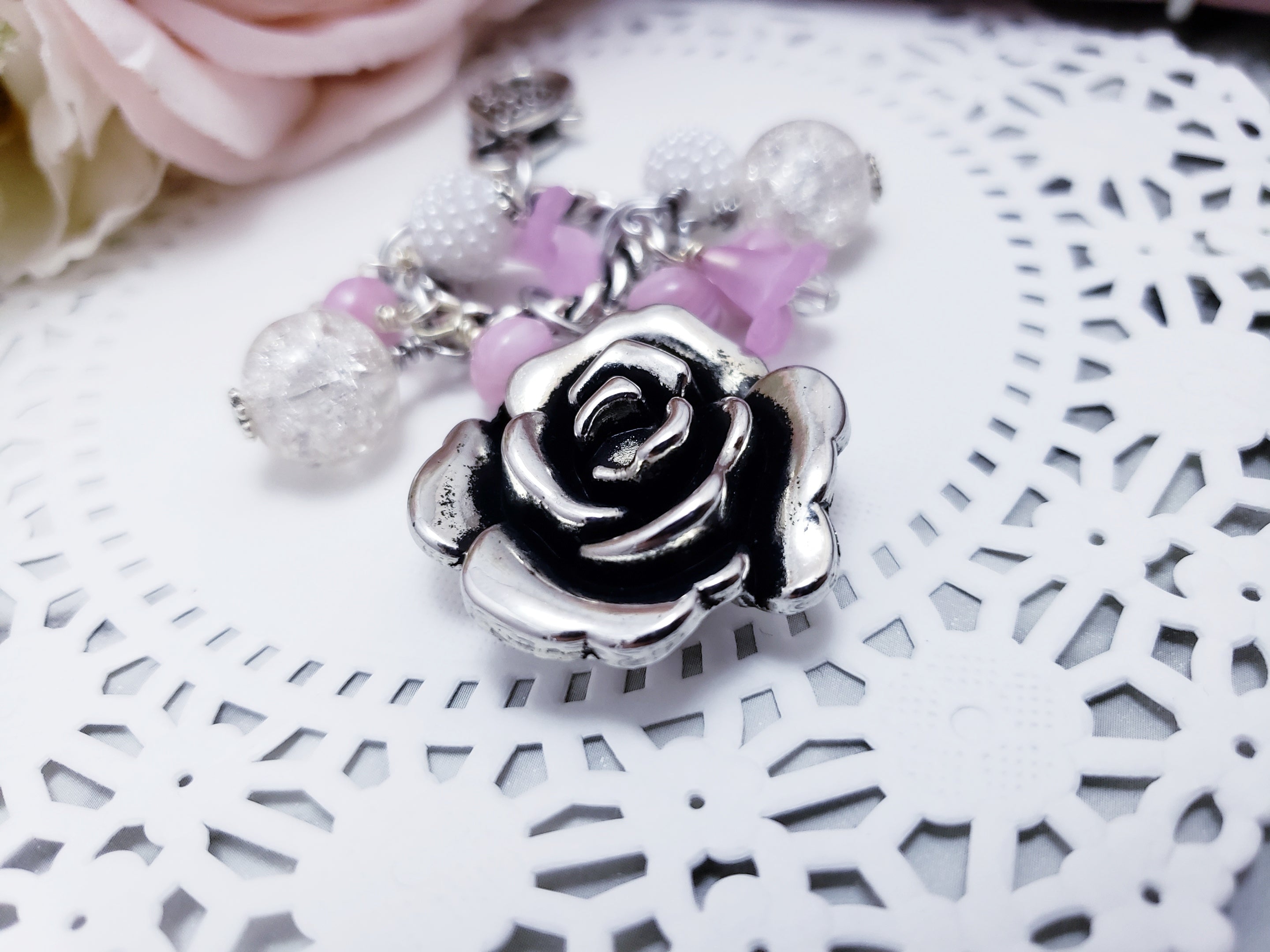 Chunky Dangle - Metallic Rose