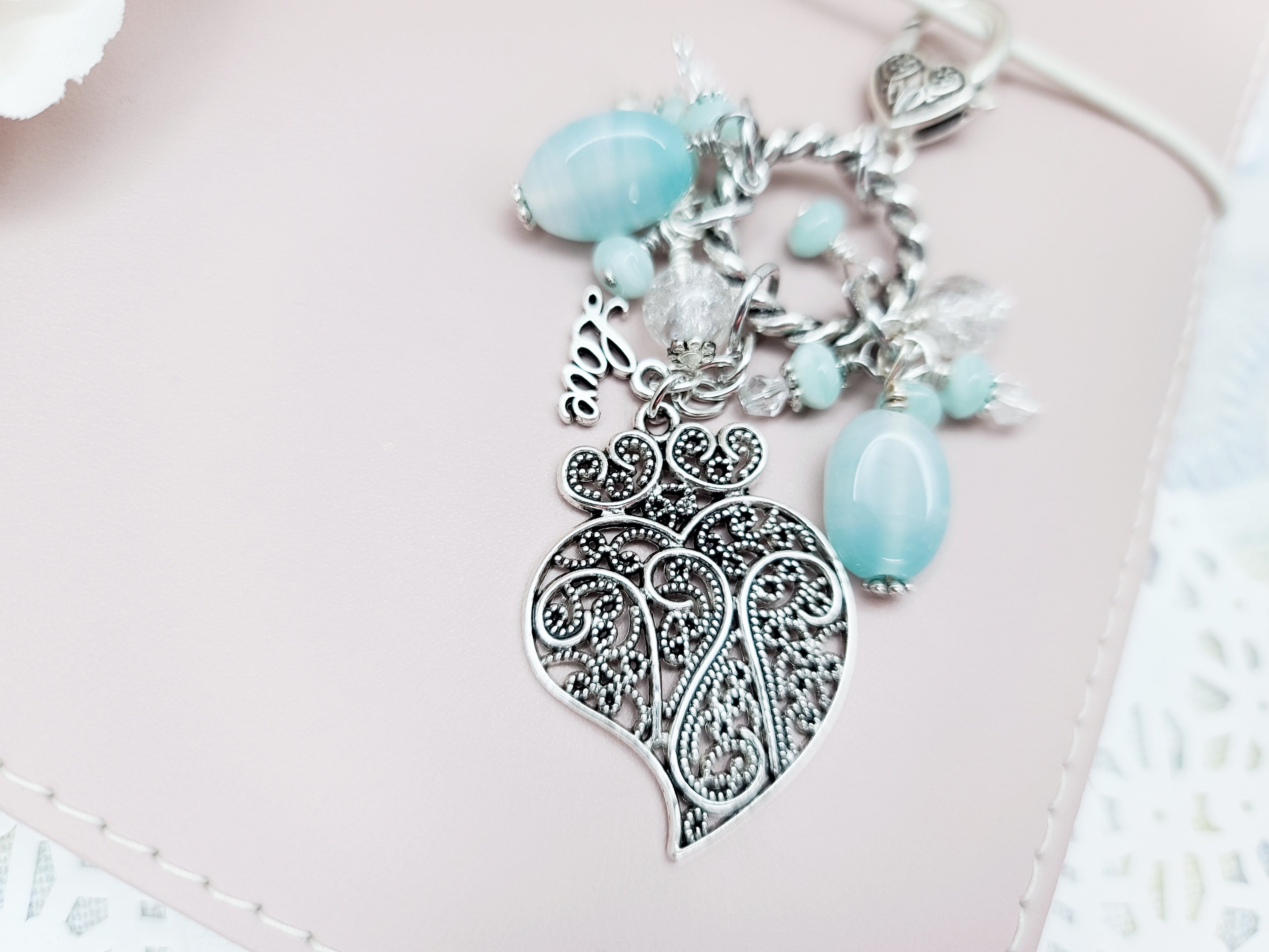 Chunky Dangle - Scroll Heart