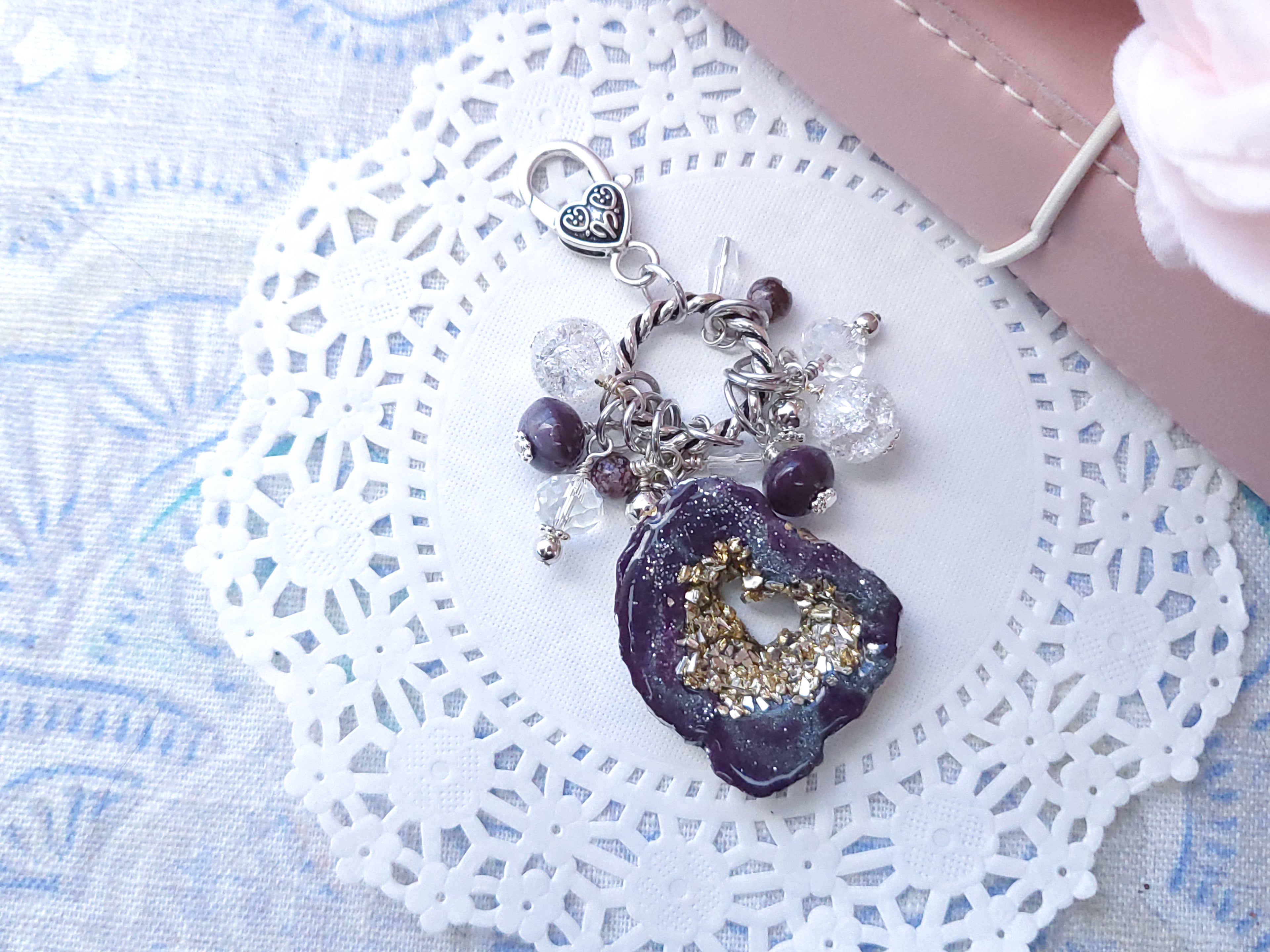 Chunky Dangle - Geode (Plum Willow)