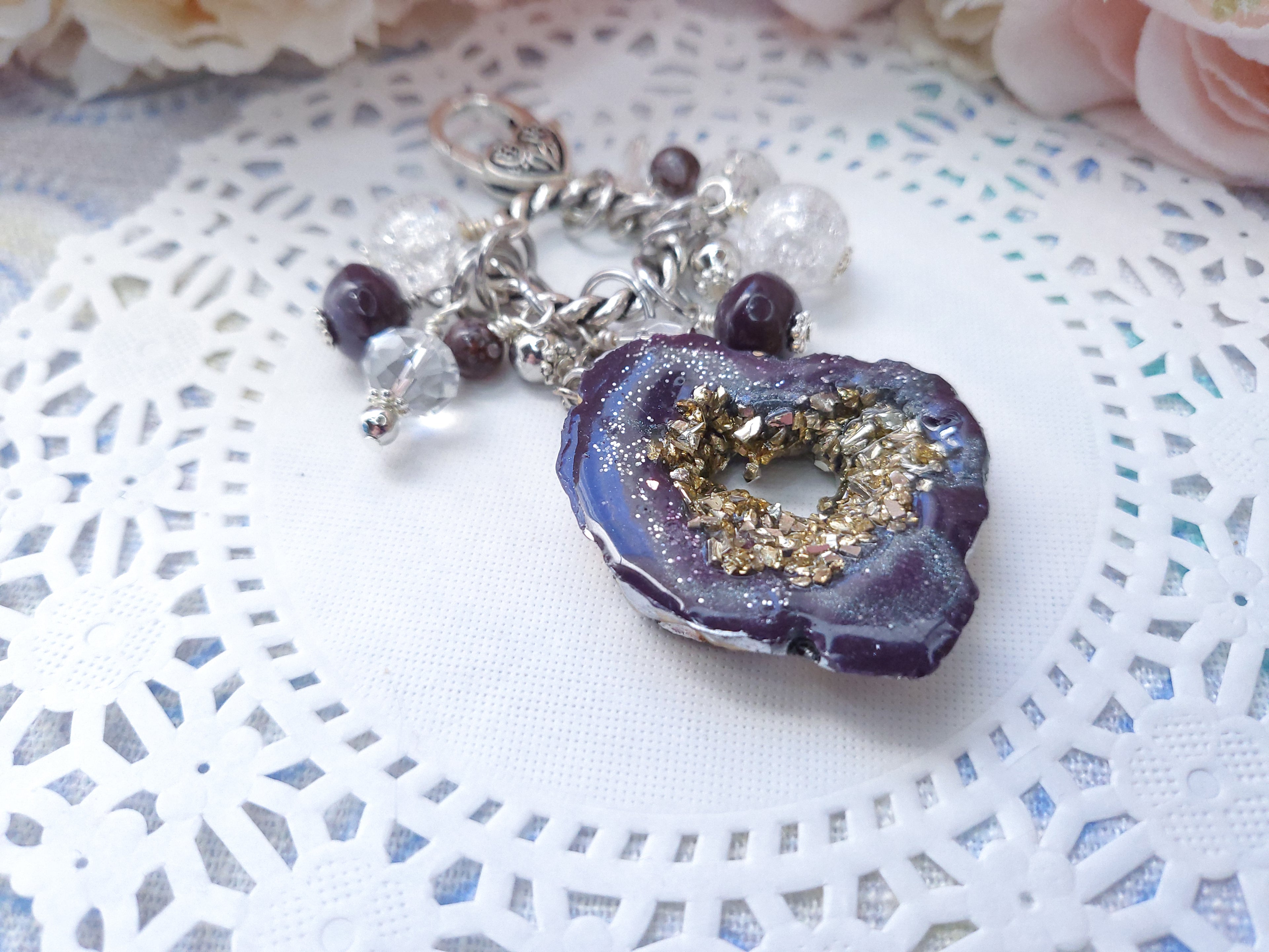 Chunky Dangle - Geode (Plum Willow)