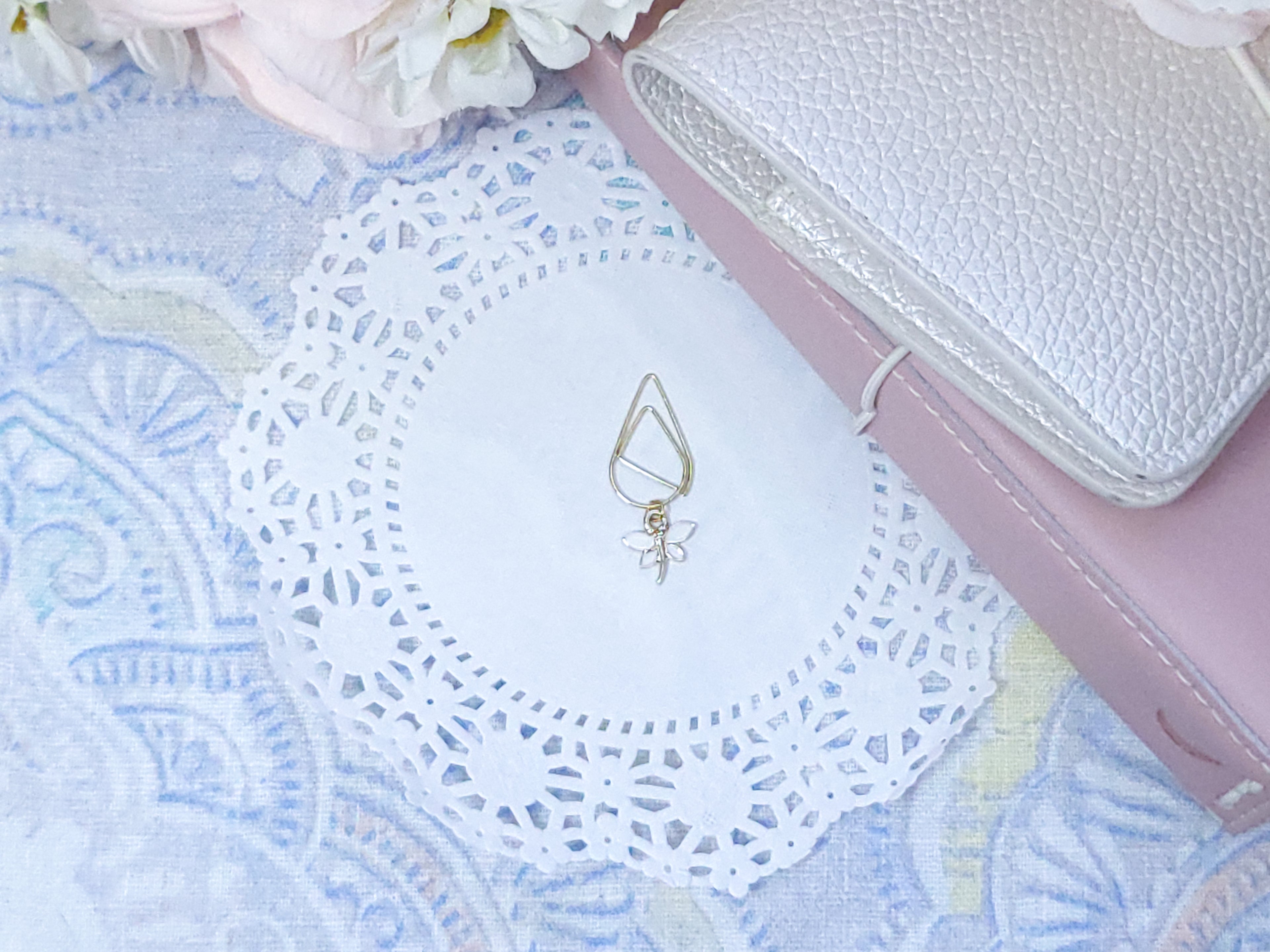 Charmed Paperclip - White Dragonfly