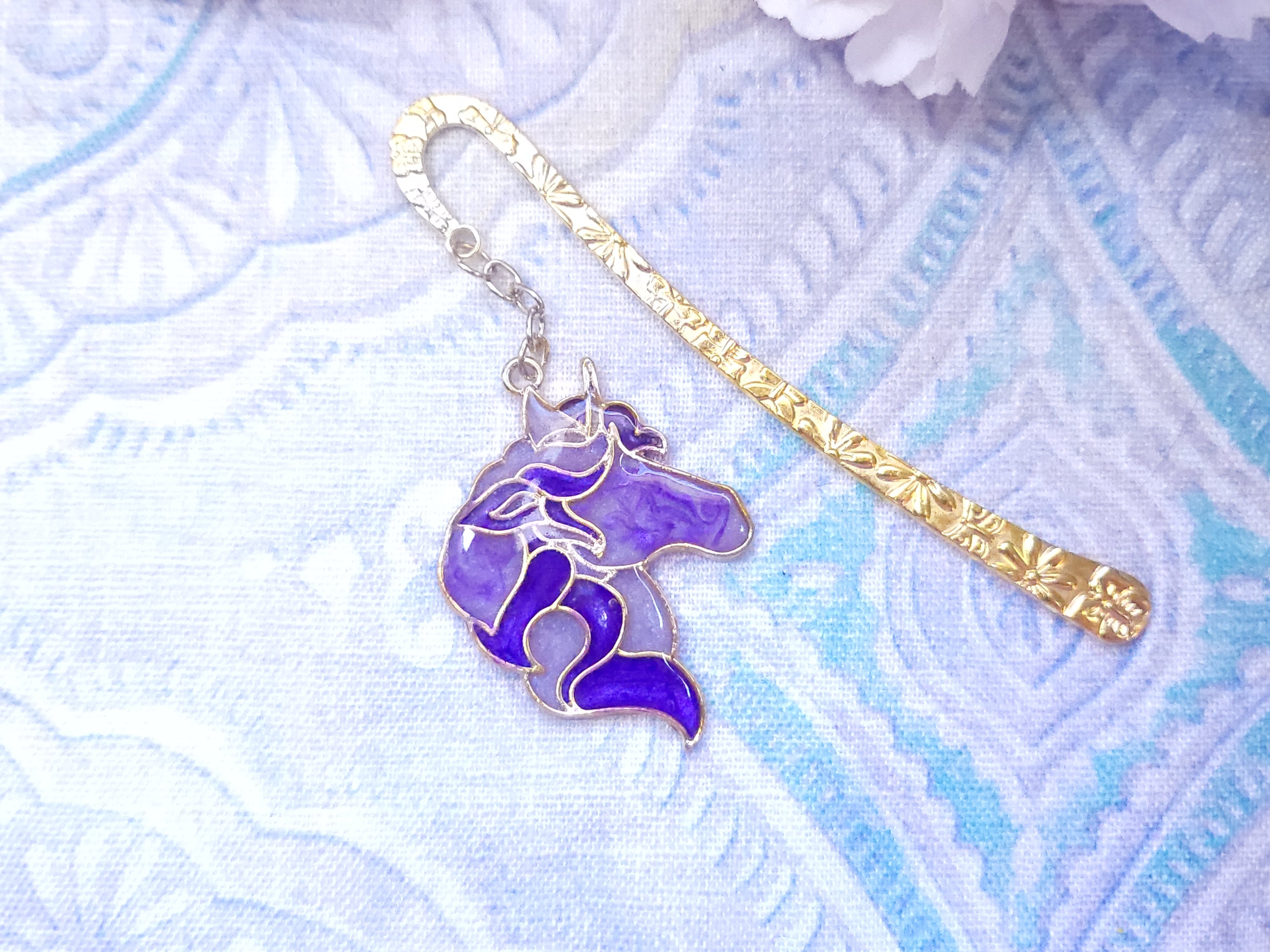 Deluxe Metal Bookmark - Purple Unicorn