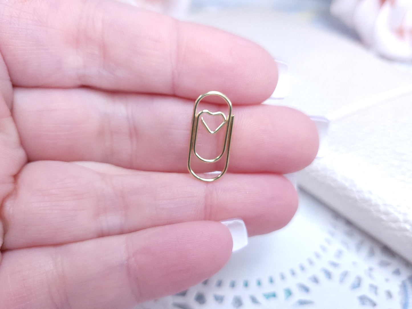 Shaped Paperclips - Tiny Heart (Gold)