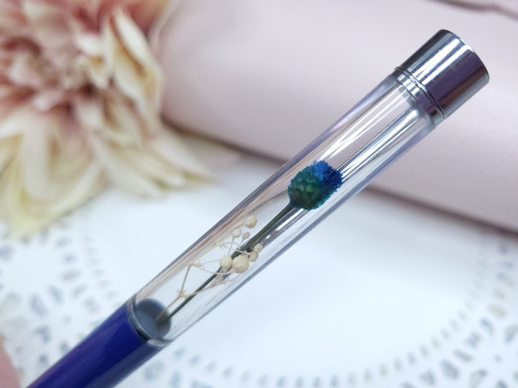 Pen - Dark Blue Floral