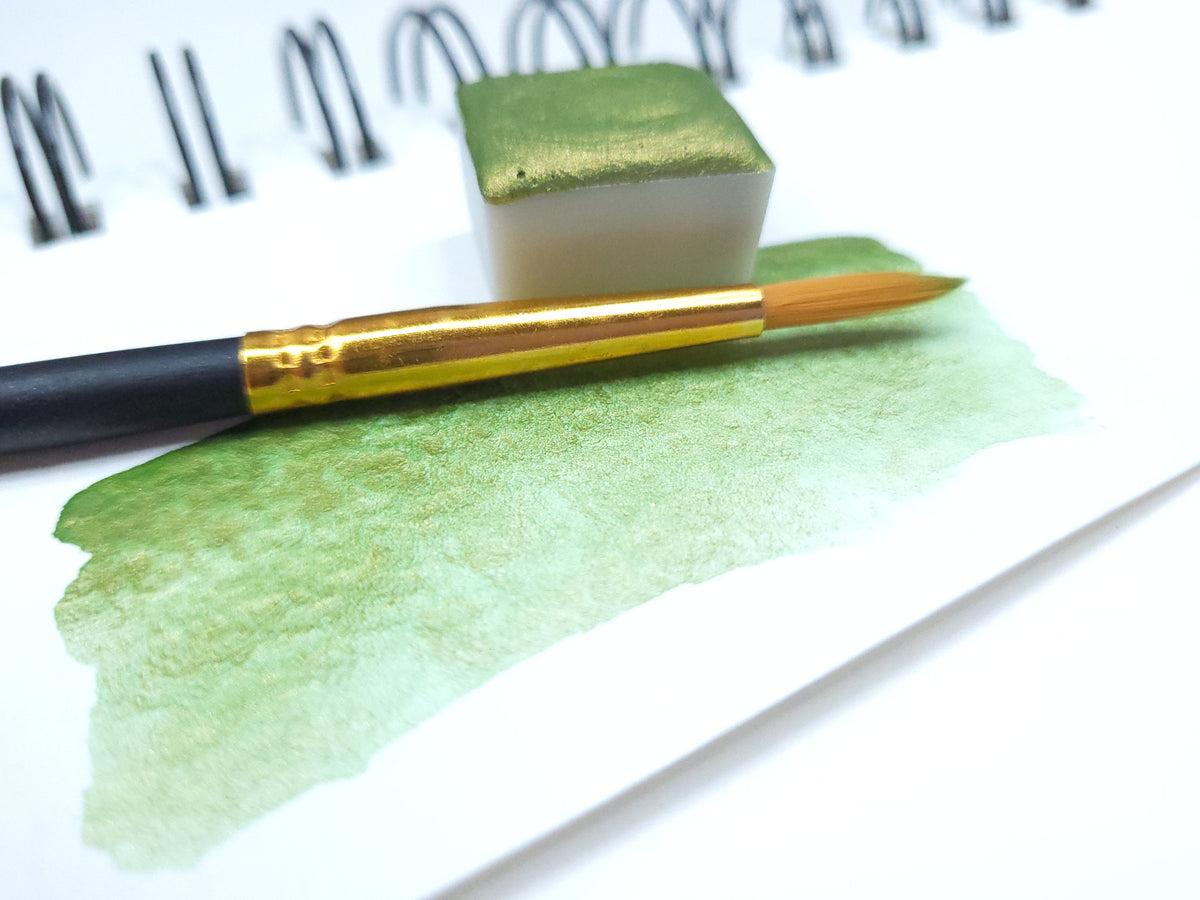 Watercolor Half Pan - Metallic Moss