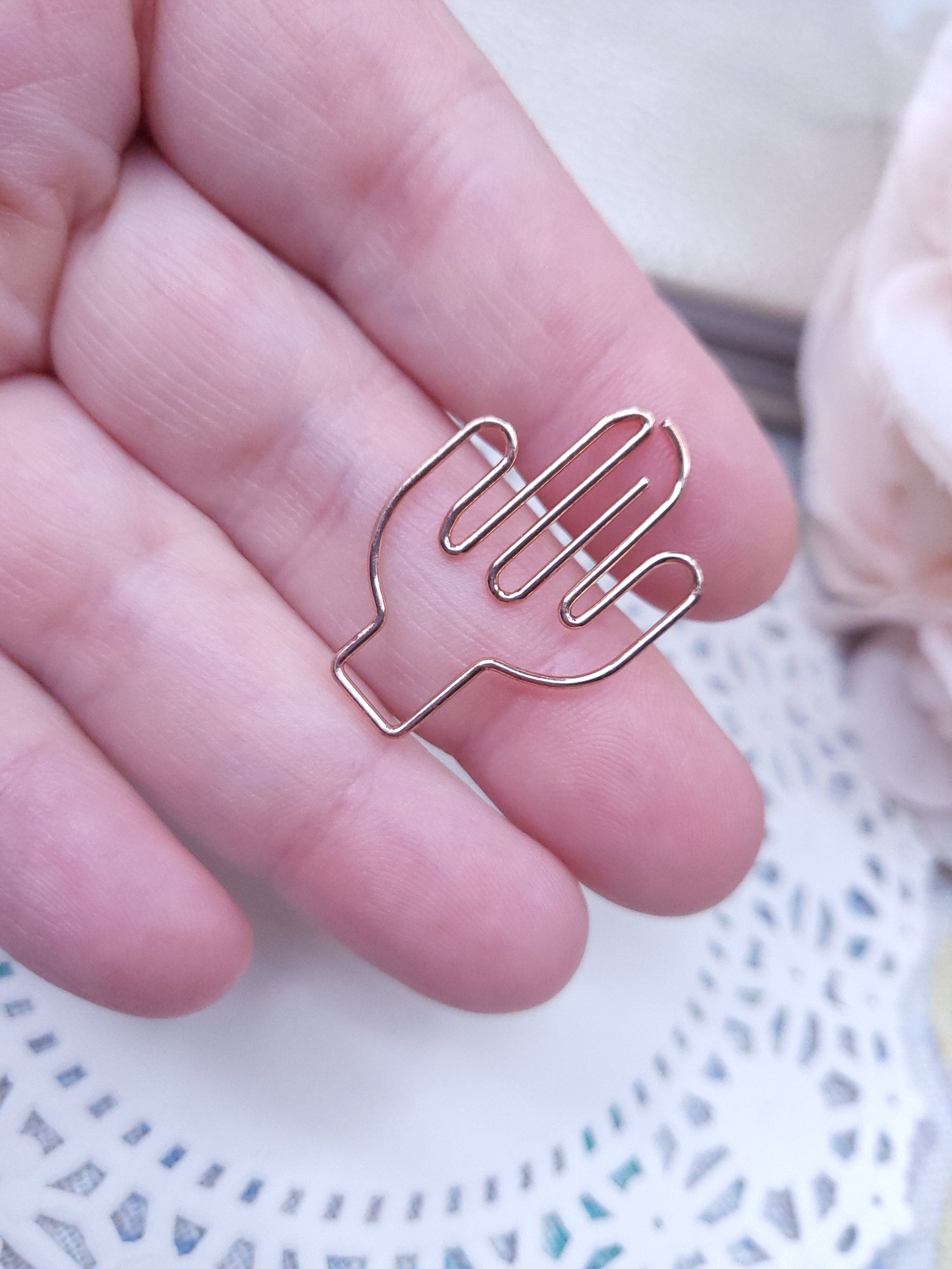 Shaped Paperclips - Cactus (Rose Gold)
