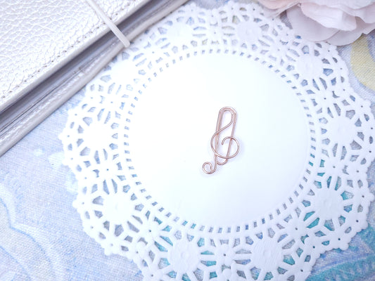 Shaped Paperclips - Music Note (Rose Gold)