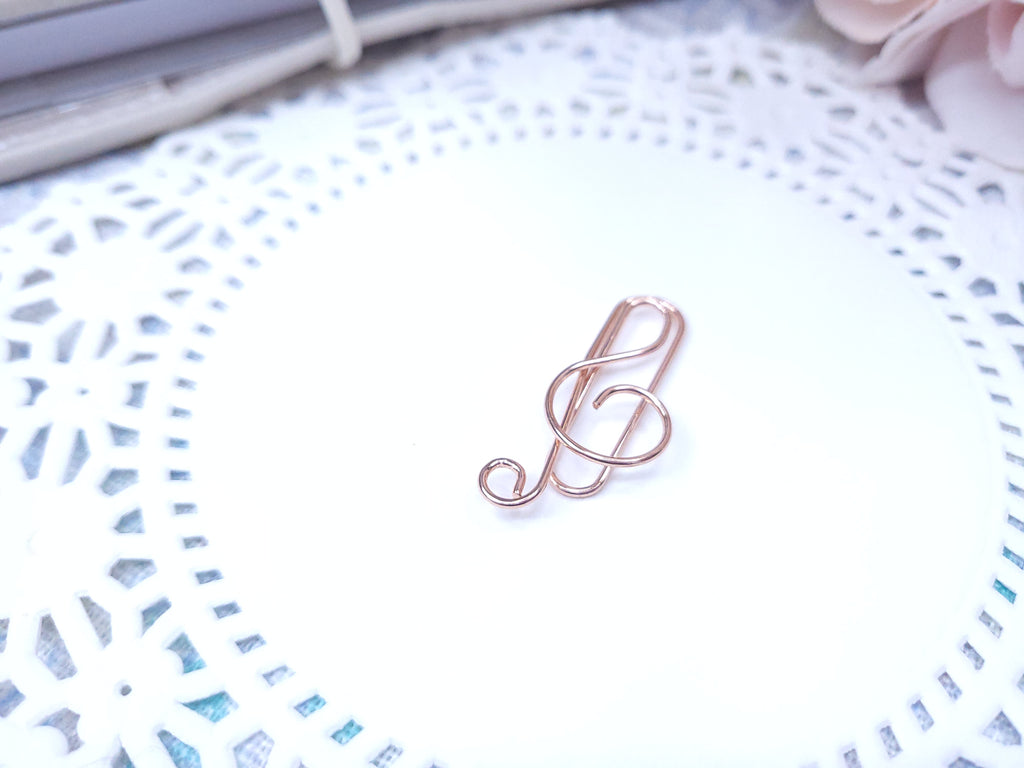 Shaped Paperclips - Music Note (Rose Gold)