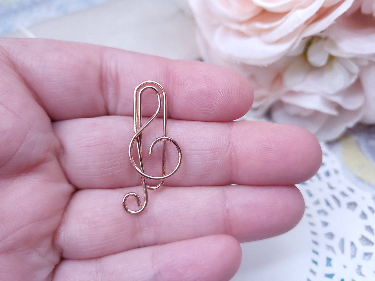 Shaped Paperclips - Music Note (Rose Gold)