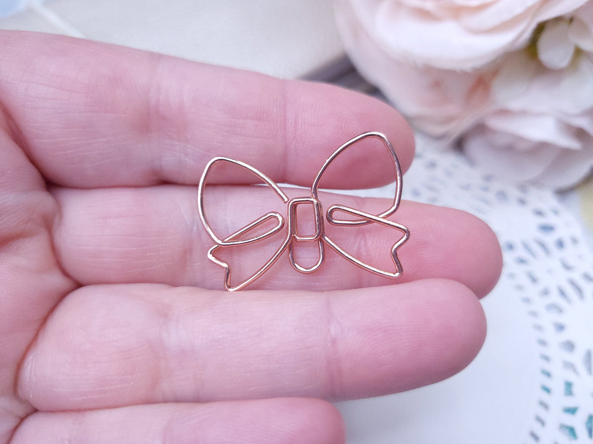 Shaped Paperclips - Bow (Rose Gold)