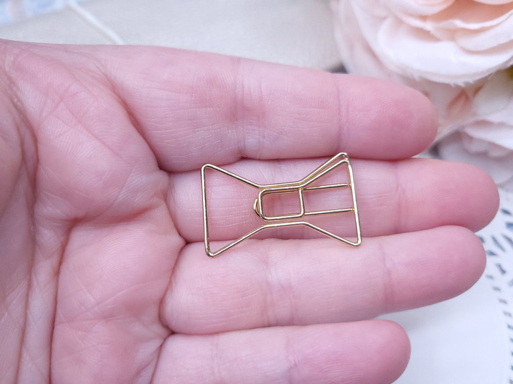 Shaped Paperclips - Bow Tie (Gold)