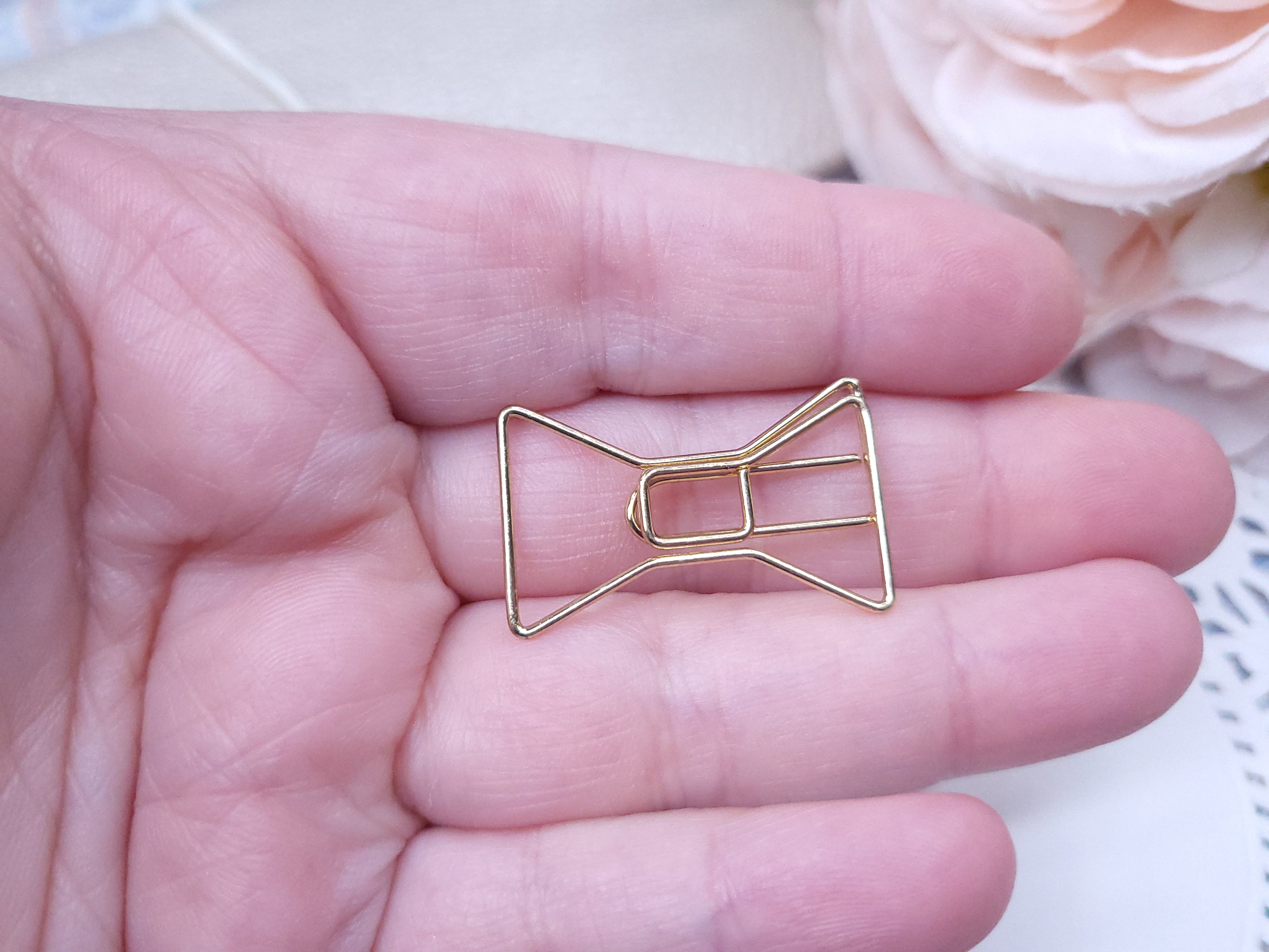 Shaped Paperclips - Bow Tie (Gold)