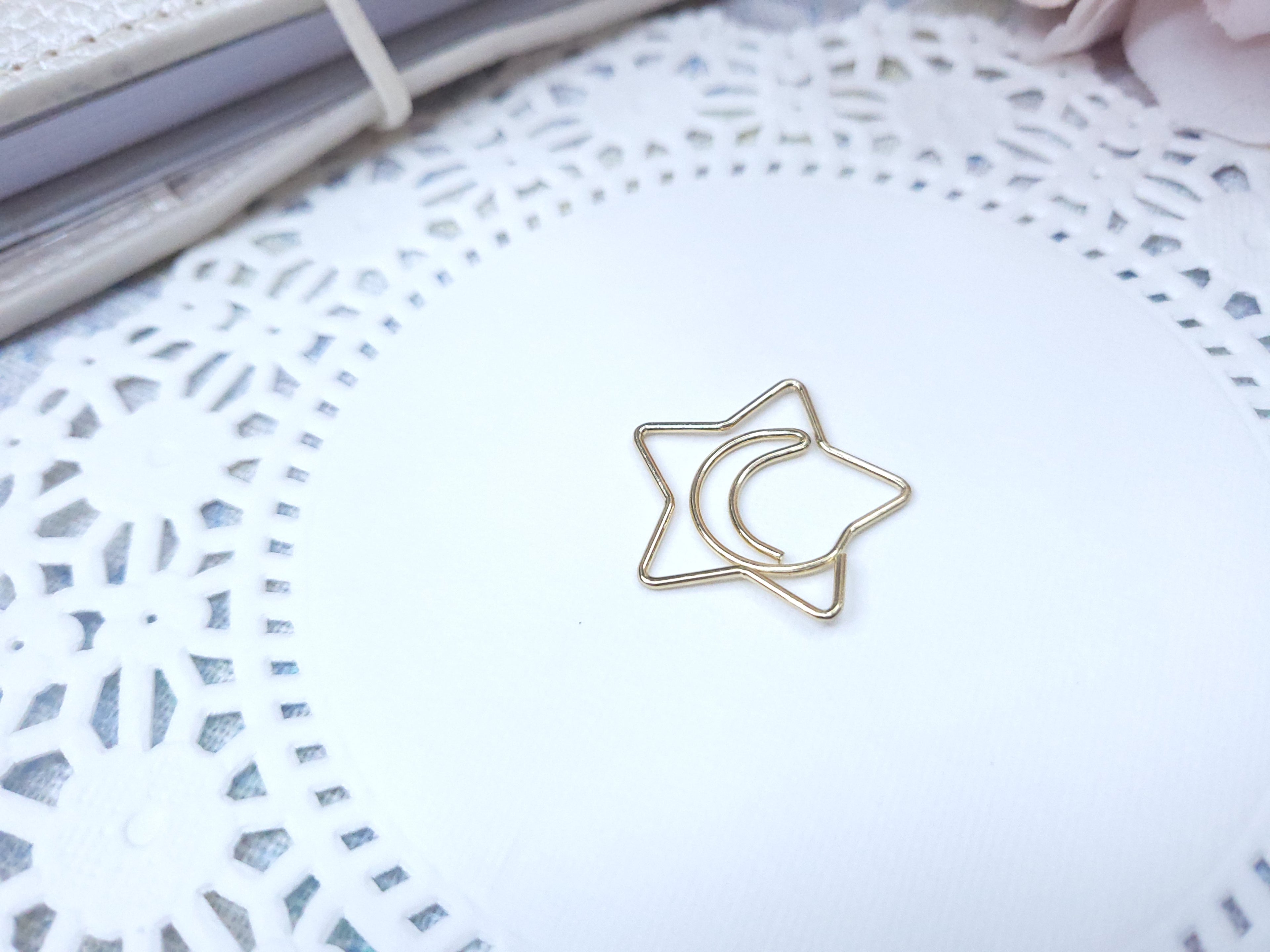 Shaped Paperclips - Moon and Star (Gold)
