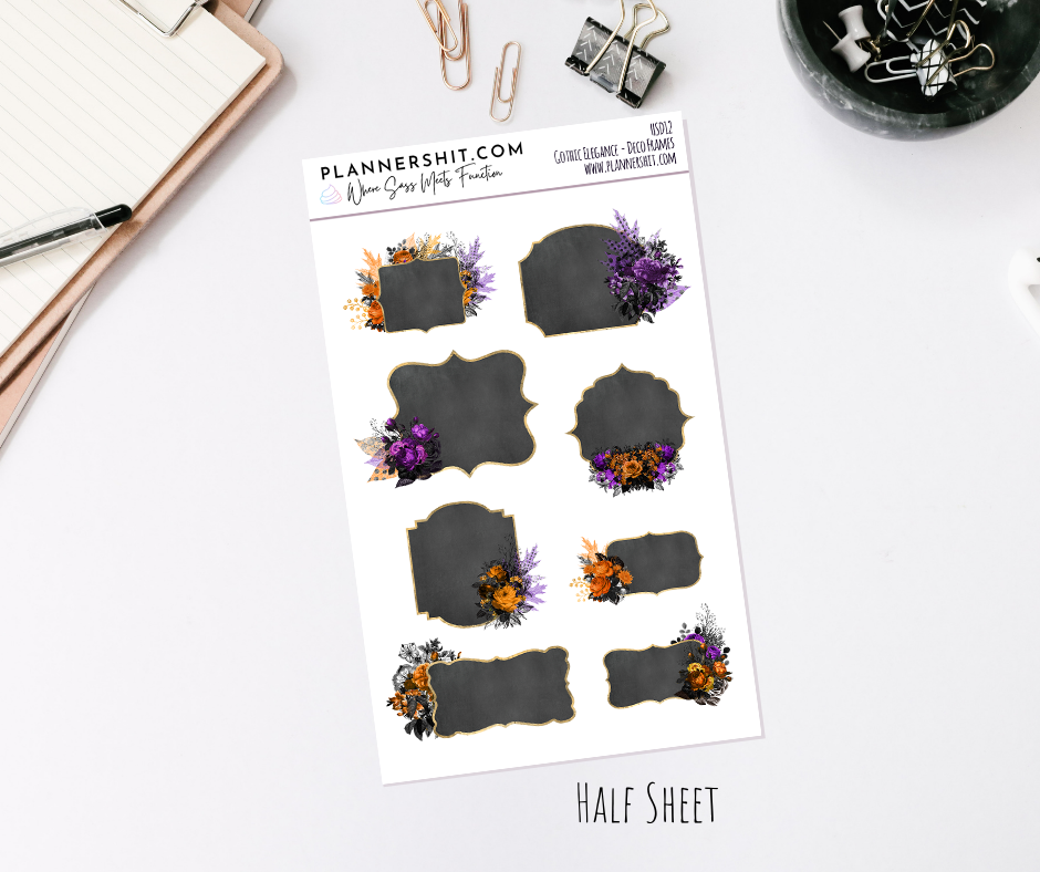 Half Sheet Planner Stickers - Deco Frames