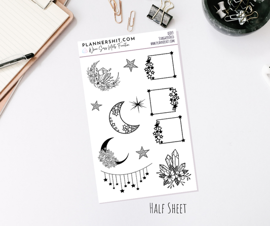 Half Sheet Planner Stickers - Stargazer - Deco