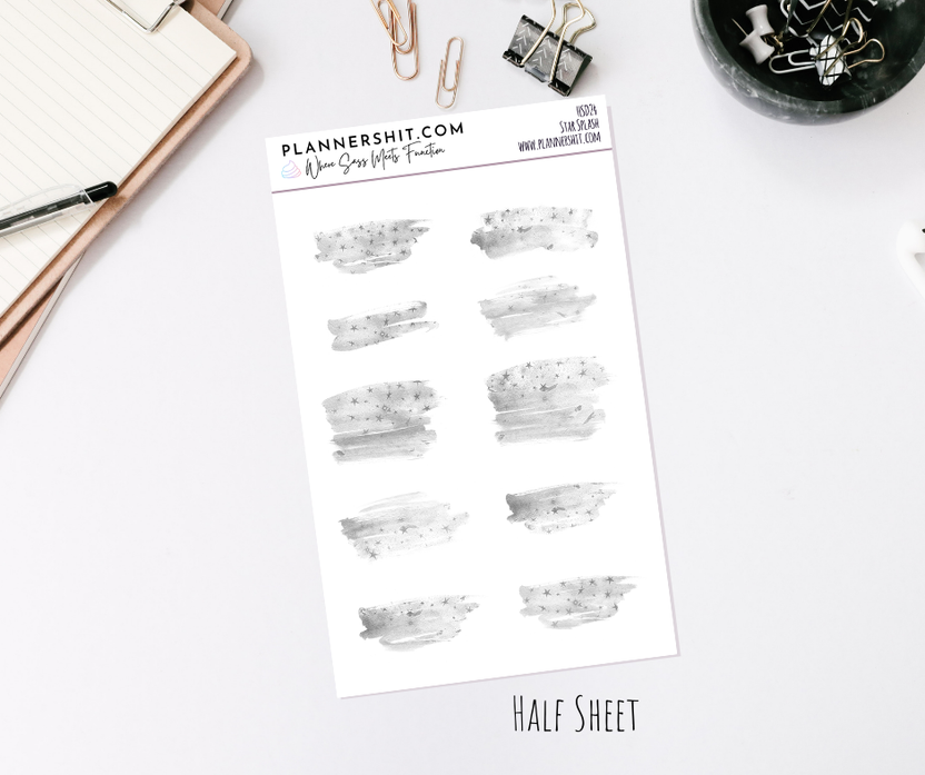Half Sheet Planner Stickers - Star Splash – PlannerShit.com