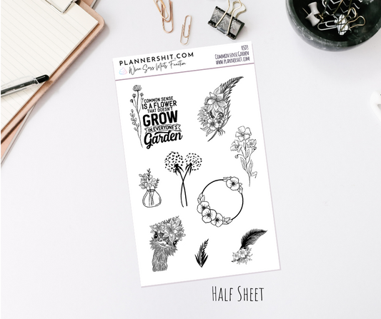 Half Sheet Planner Stickers - Common Sense Garden