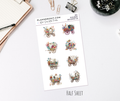 Half Sheet Planner Stickers - Vintage Wagons Deco