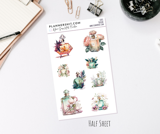 Half Sheet Planner Stickers - Perfume Deco