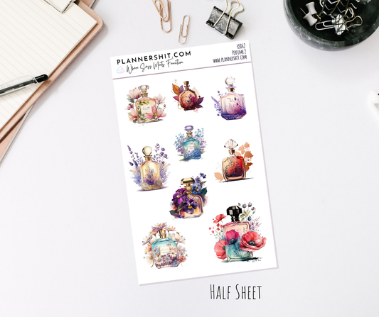 Half Sheet Planner Stickers - Perfume Deco 2