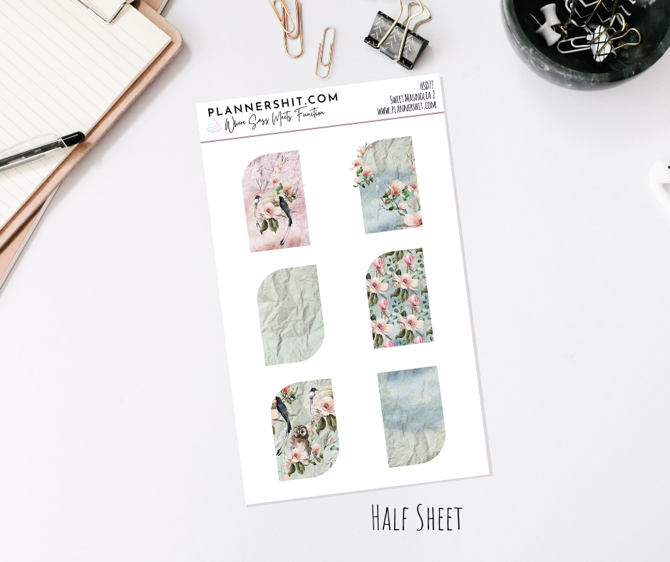 Half Sheet Planner Stickers - Sweet Magnolia 2