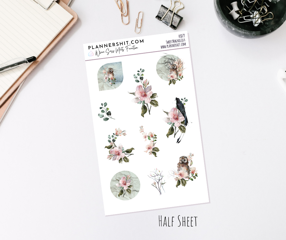 Half Sheet Planner Stickers - Sweet Magnolia 4