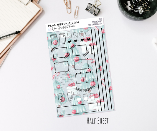 Half Sheet Planner Stickers - Winter Gnomes