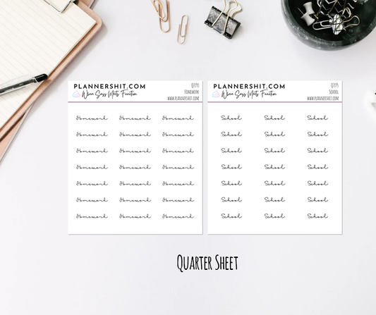 Quarter Sheet Scripts - School Basics