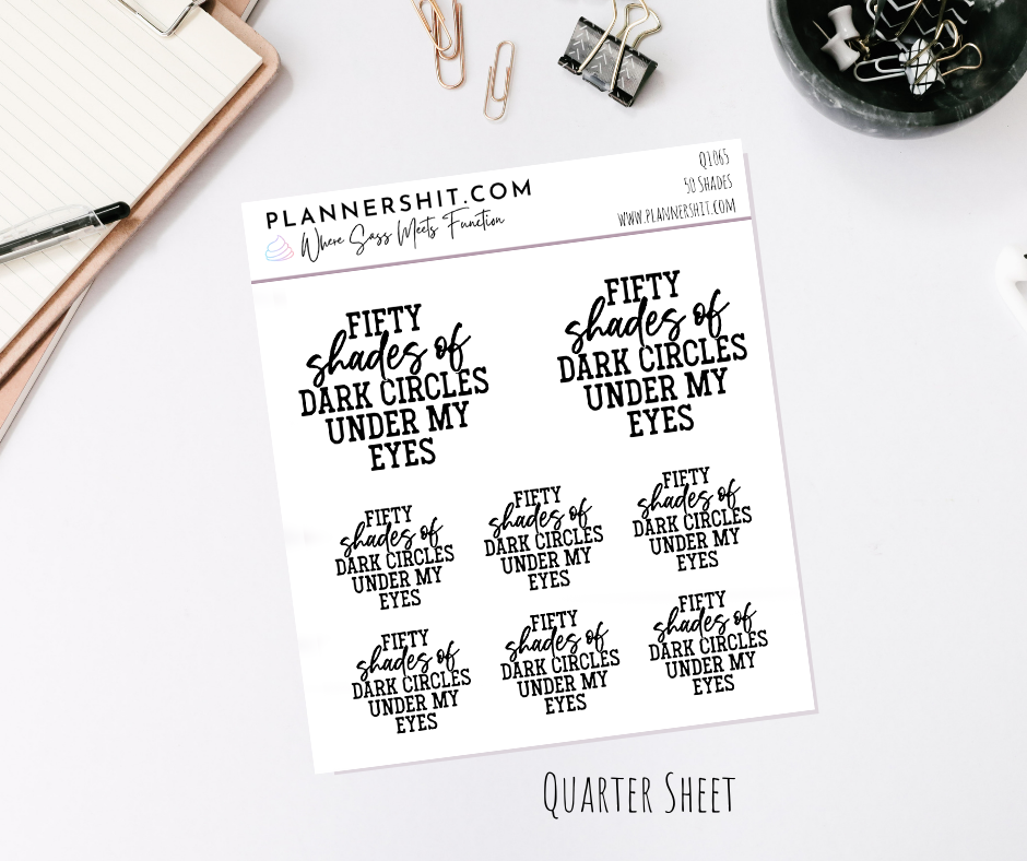 Quarter Sheet Planner Stickers - 50 Shades
