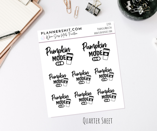 Quarter Sheet Planner Stickers - Pumpkin Mode On