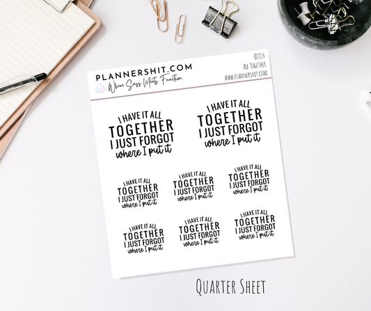 Quarter Sheet Planner Stickers - All Together