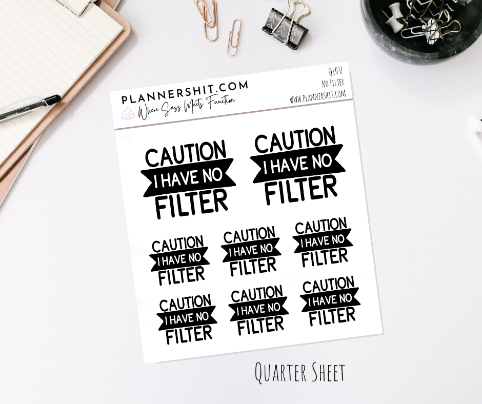 Quarter Sheet Planner Stickers - No Filter