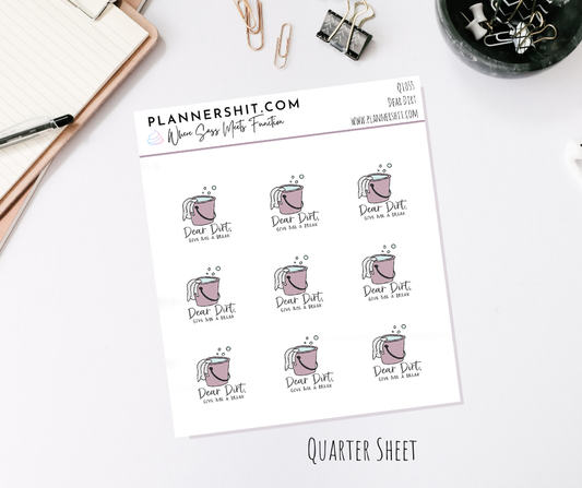 Quarter Sheet Planner Stickers - Dear Dirt